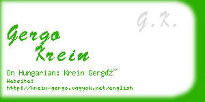 gergo krein business card